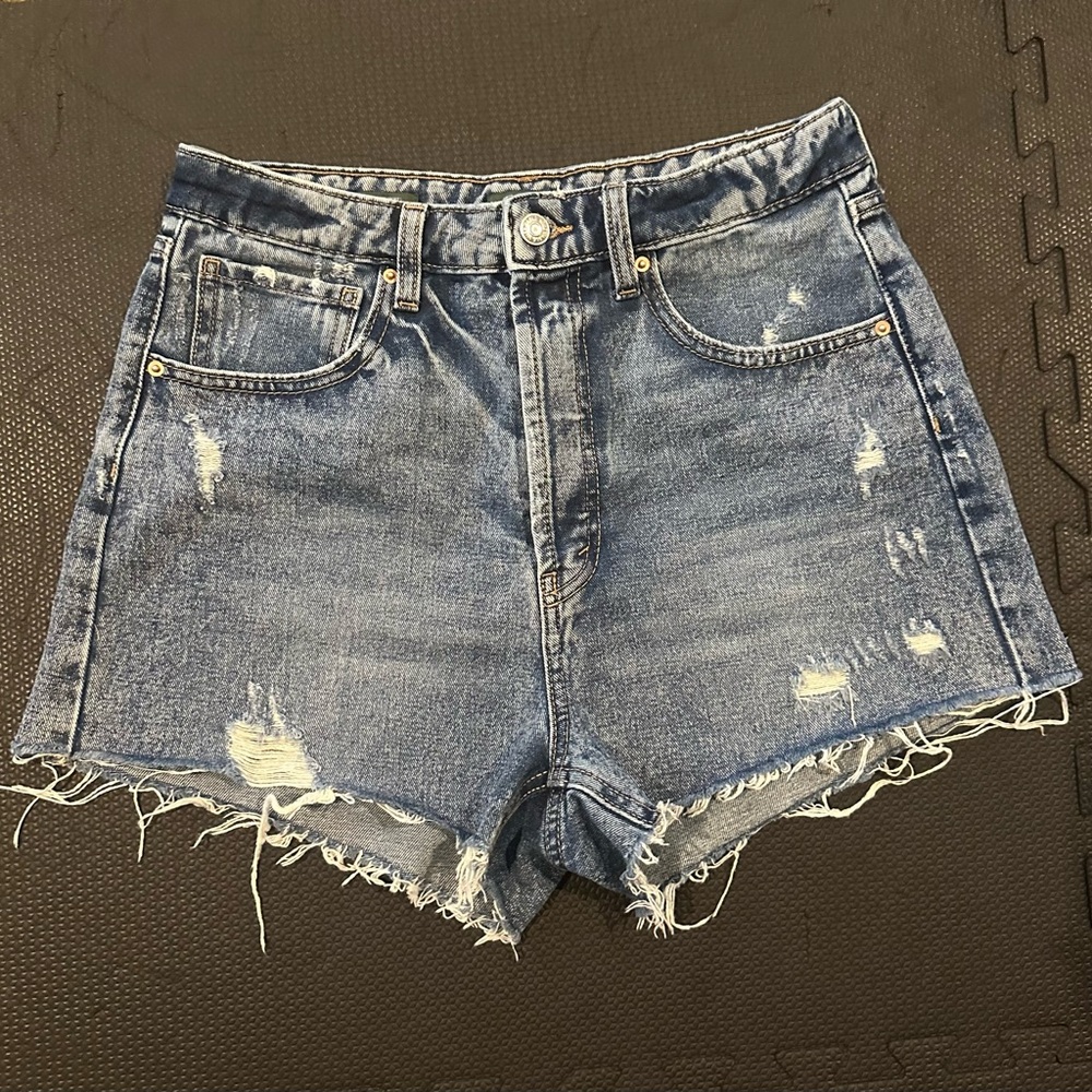 Wild Fable Blue Distressed Highest Rise Cutoff Jean Shorts Size 8